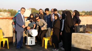 رویداد نجومی گذر سیاره عطارد از کنار خورشید در دانشگاه مازندران رصد شد